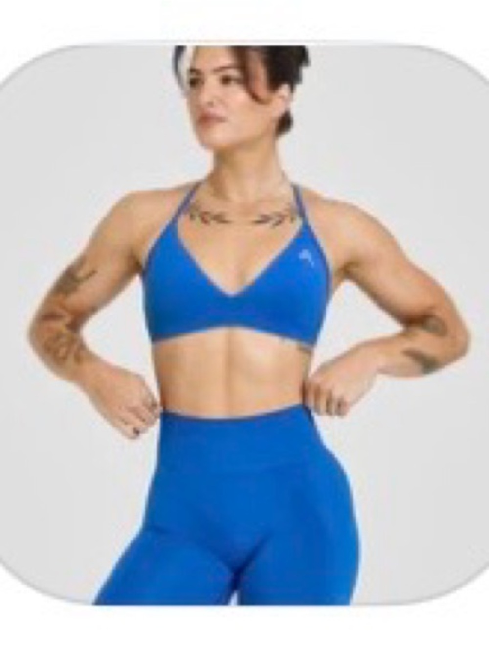 Oner Active - Easy Lift Ultra Minimal V Neck Bralette (Oasis Blue)